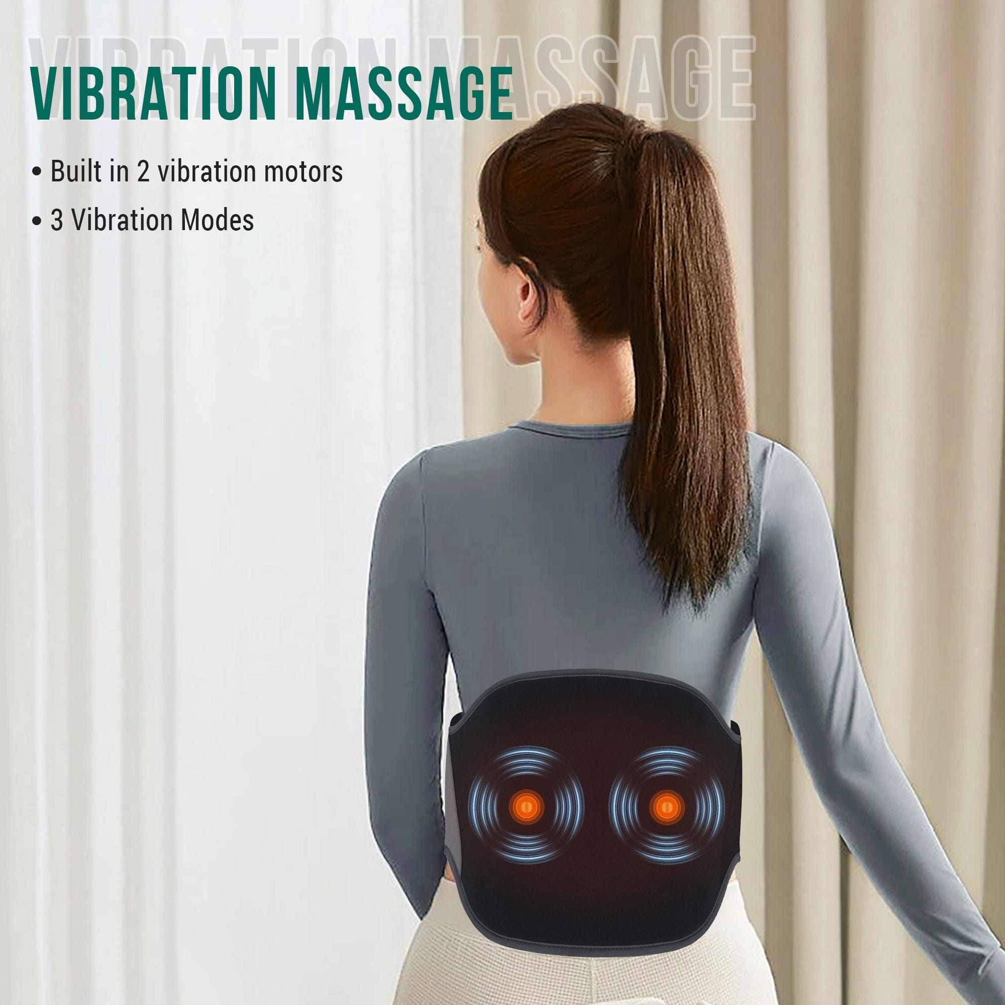 Snailax Lumbar Support & Massager Snailax Heating Pad for Back Pain Relief, Vibrating Back Massager with Heat - 6213