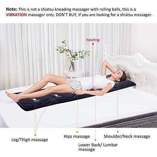 Snailax Vibrating Massage Mat with heat,Full Body Massager for Neck and Back, leg, thighs - 391S - Black Snailax Vibrating Massage Mat with heat,Full Body Massager for Neck and Back, leg, thighs - 391S - Black