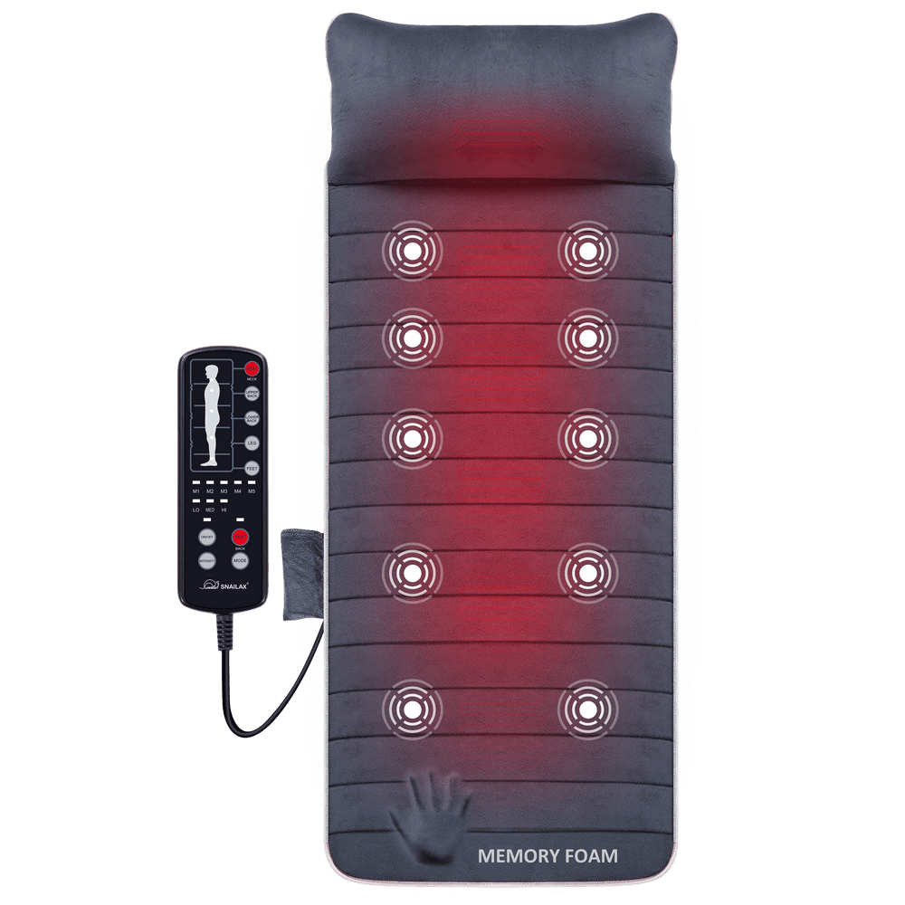Heated Full Body Massage Mat - Vibration Massage Pad with Memory Foam