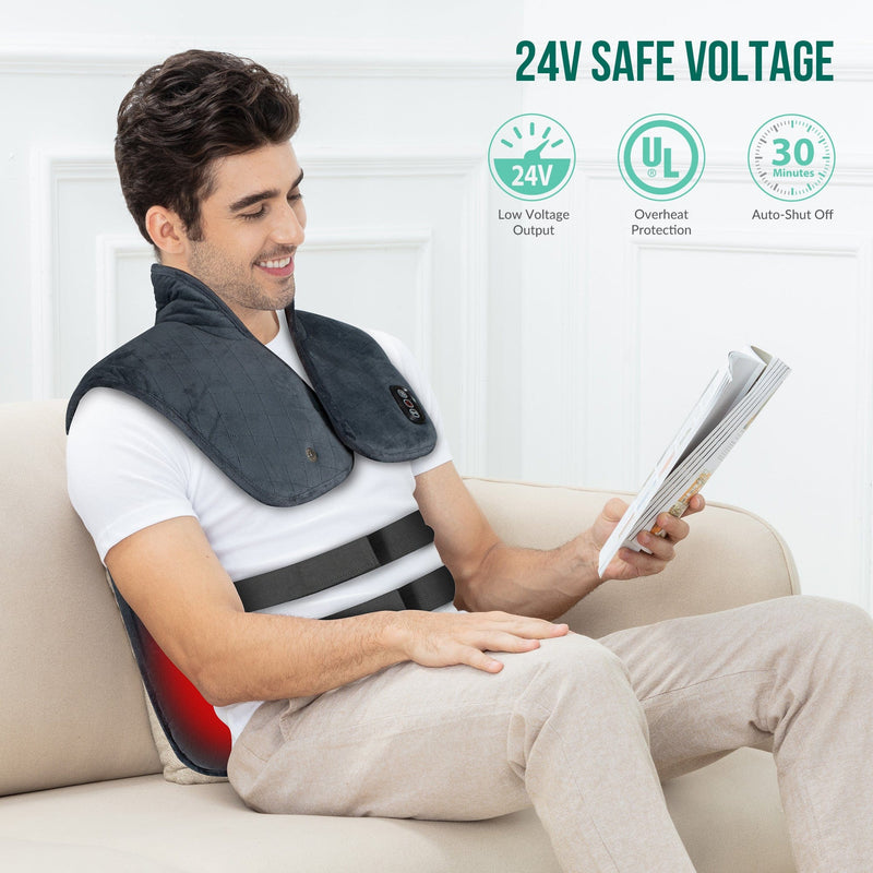 Snailax Massage Mat Snailax Heating Pad for Back Pain Relief, Large Heat Pads for Cramps, Neck and Shoulders - 661