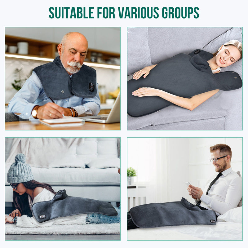 Snailax Massage Mat Snailax Heating Pad for Back Pain Relief, Large Heat Pads for Cramps, Neck and Shoulders - 661