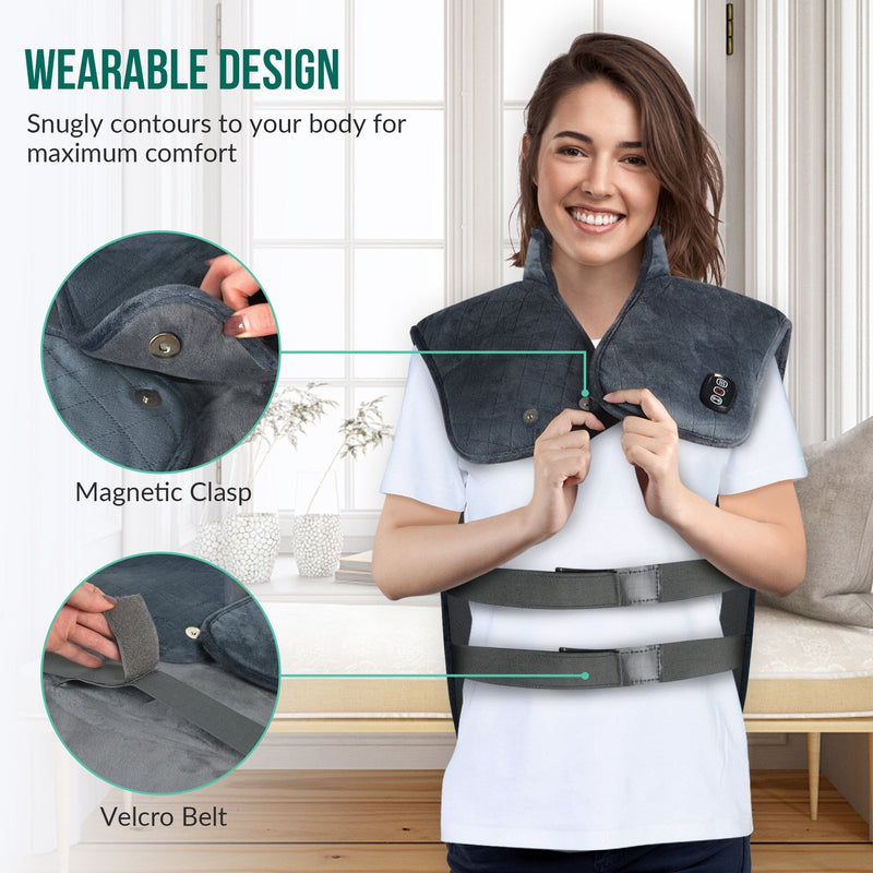 Snailax Massage Mat Snailax Heating Pad for Back Pain Relief, Large Heat Pads for Cramps, Neck and Shoulders - 661