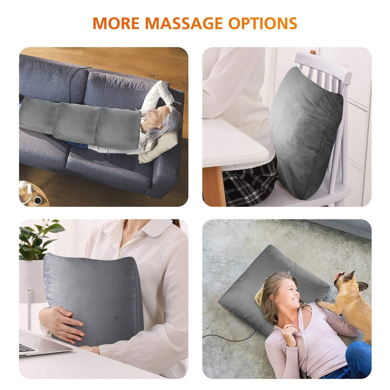 Massage Throw Pillow & Massage Seat Cushion with Heat, Vibrating - 609