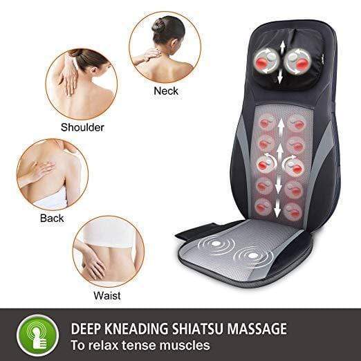 SNAILAX Neck & Back Massager Shiatsu Deep Kneading Back Massage Cushion