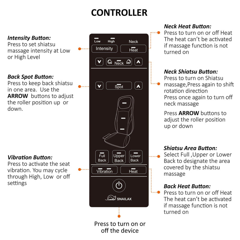 Snailax Shiatsu Deep Kneading Back Massage Cushion-Chair Massager with Heat, Father's Day Gift for Dad, Size: One size, Gray