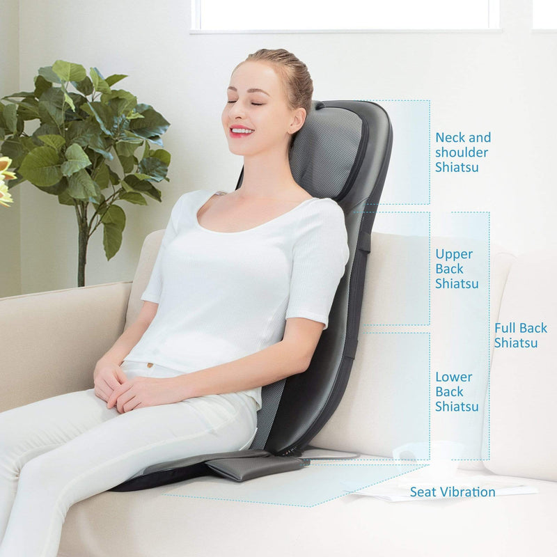 Shiatsu Chair Massager Full Body Back Neck Sides Thighs by Snailax Demo &  Review 