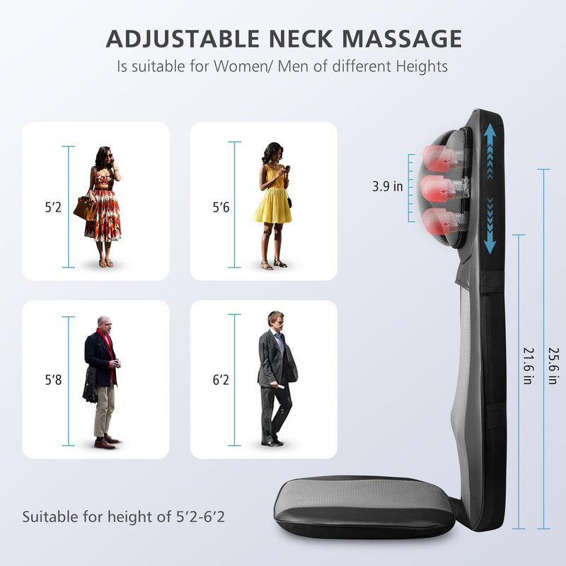 Full Back Massager - 223  Order a Shiatsu Rolling Neck and Back Massager  with Heat - Snailax