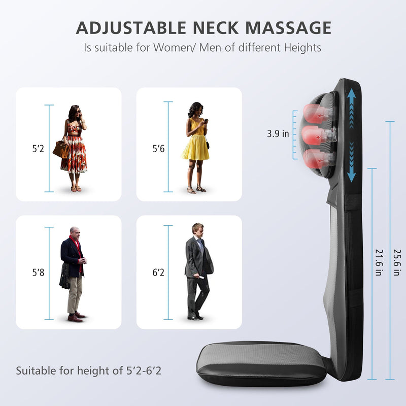 SNAILAX Neck & Back Massager Shiatsu Full Back & Neck Massager with Heat - 233