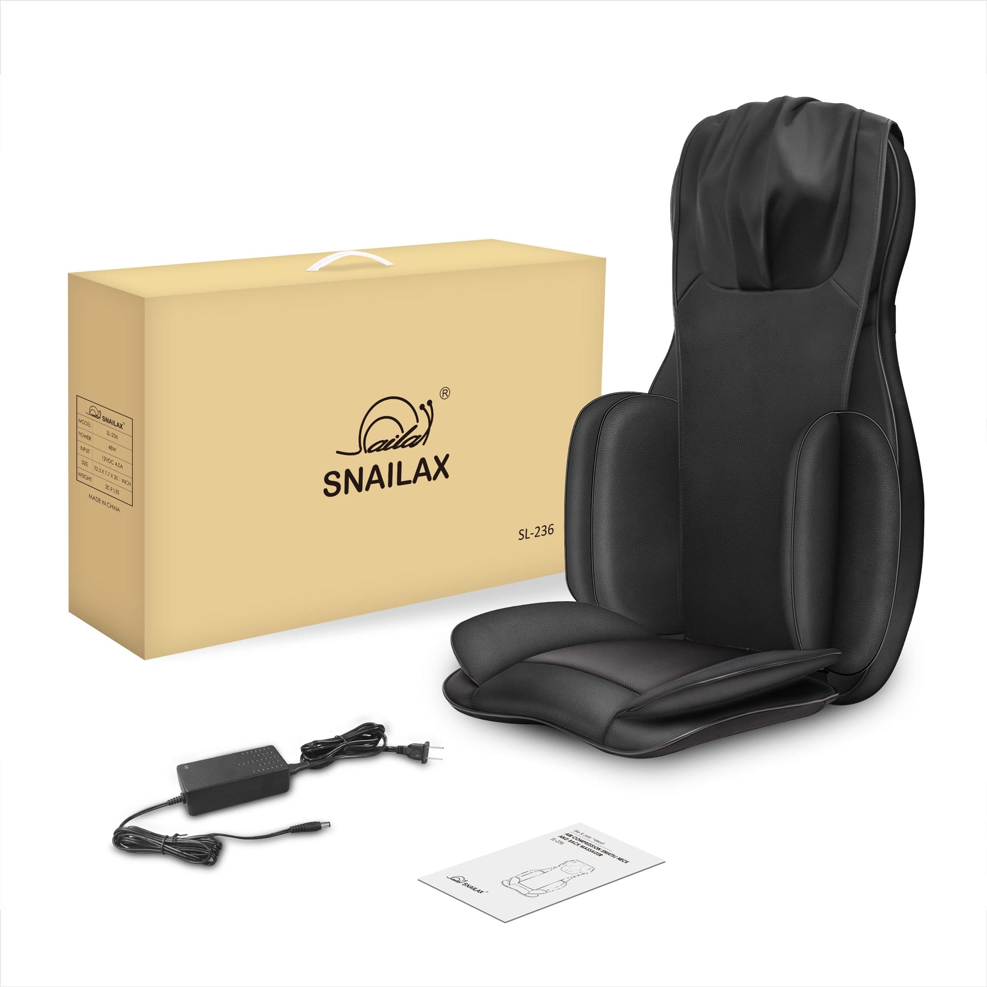 SNAILAX Neck & Back Massager Shiatsu Full Body Massage Chair with Heat & Kneading Air Compress