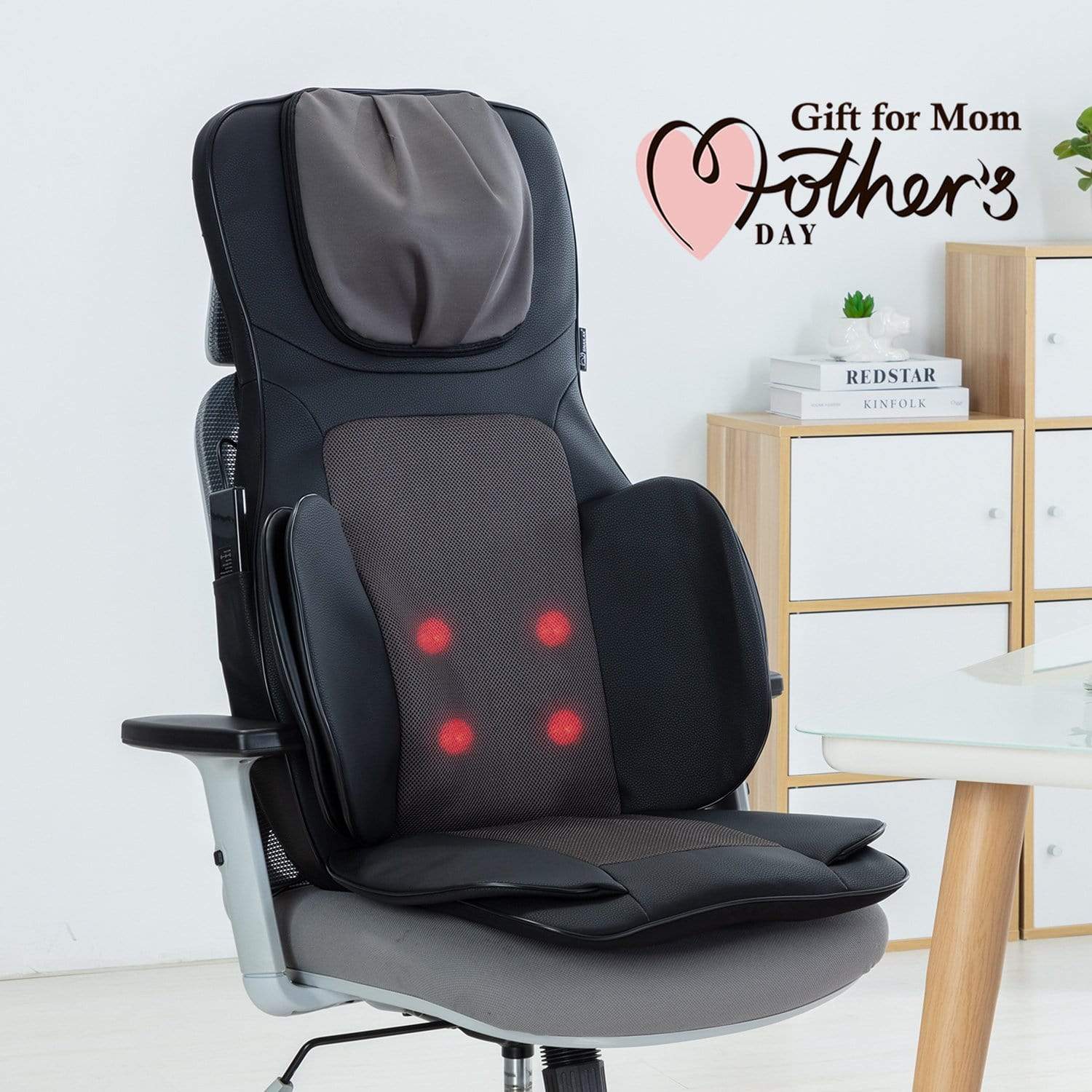 SNAILAX Neck & Back Massager Shiatsu Full Body Massage Chair with Heat & Kneading Air Compress
