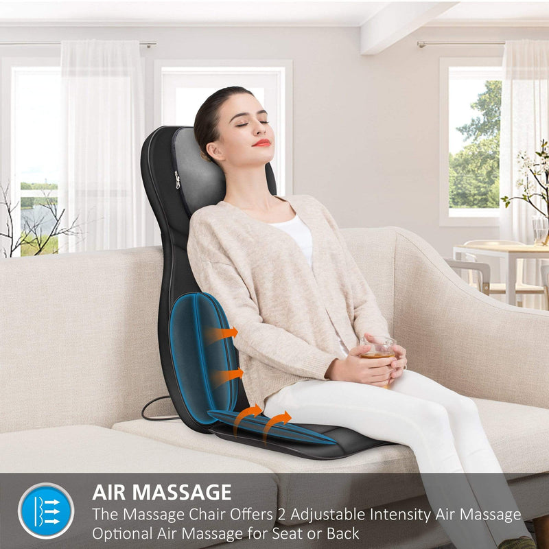 SNAILAX Neck & Back Massager USA CERTIFIED REFURBISHED-Shiatsu Full Body Massage Chair with Heat & Kneading Air Compress