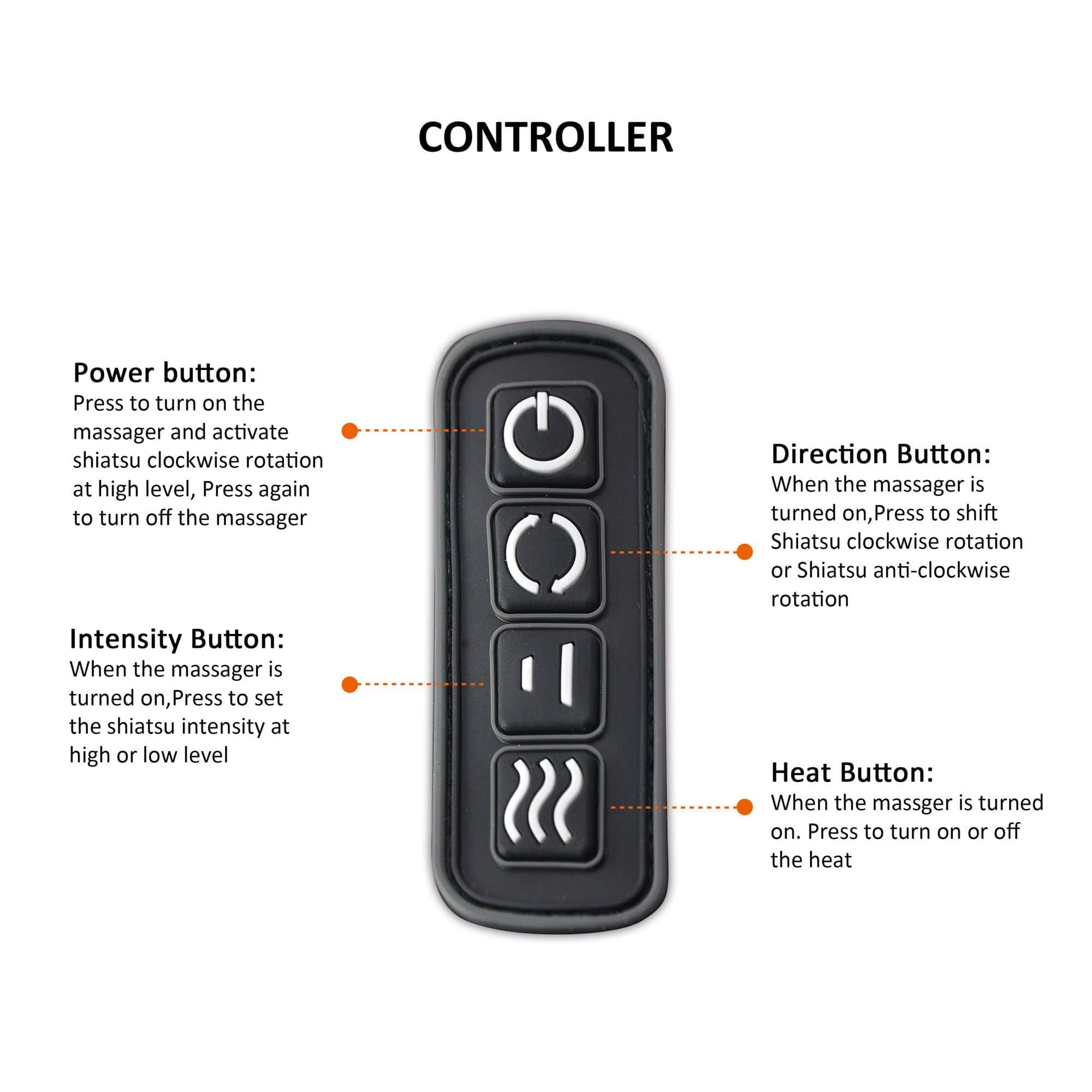 Heated Shiatsu Neck Massager - Portable Neck and Back