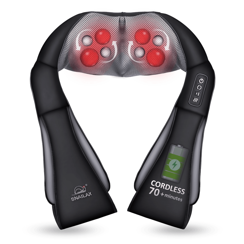 Aurora Cordless Neck and Back Shoulder Massager with Heat - Bed