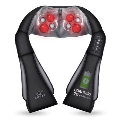 Cordless Neck Back Massager - Shiatsu Neck and Shoulder Massager with Heat
