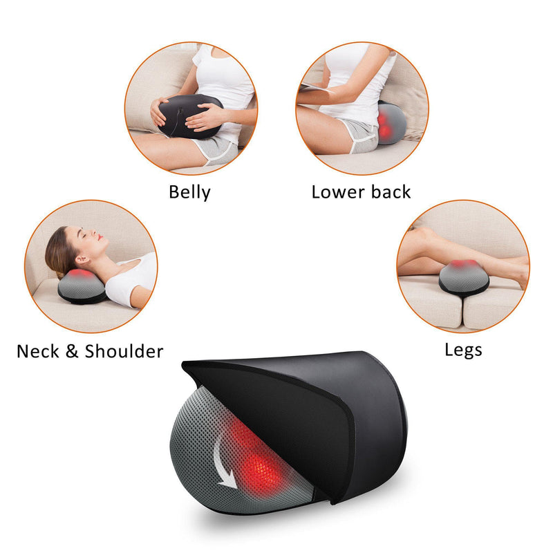 Snailax Shiatsu Neck Back Massager - Kneading Massage Pillow with Heat, Electric Pillow Massager for Shoulders,Cervical, Lower Back Best Gifts for