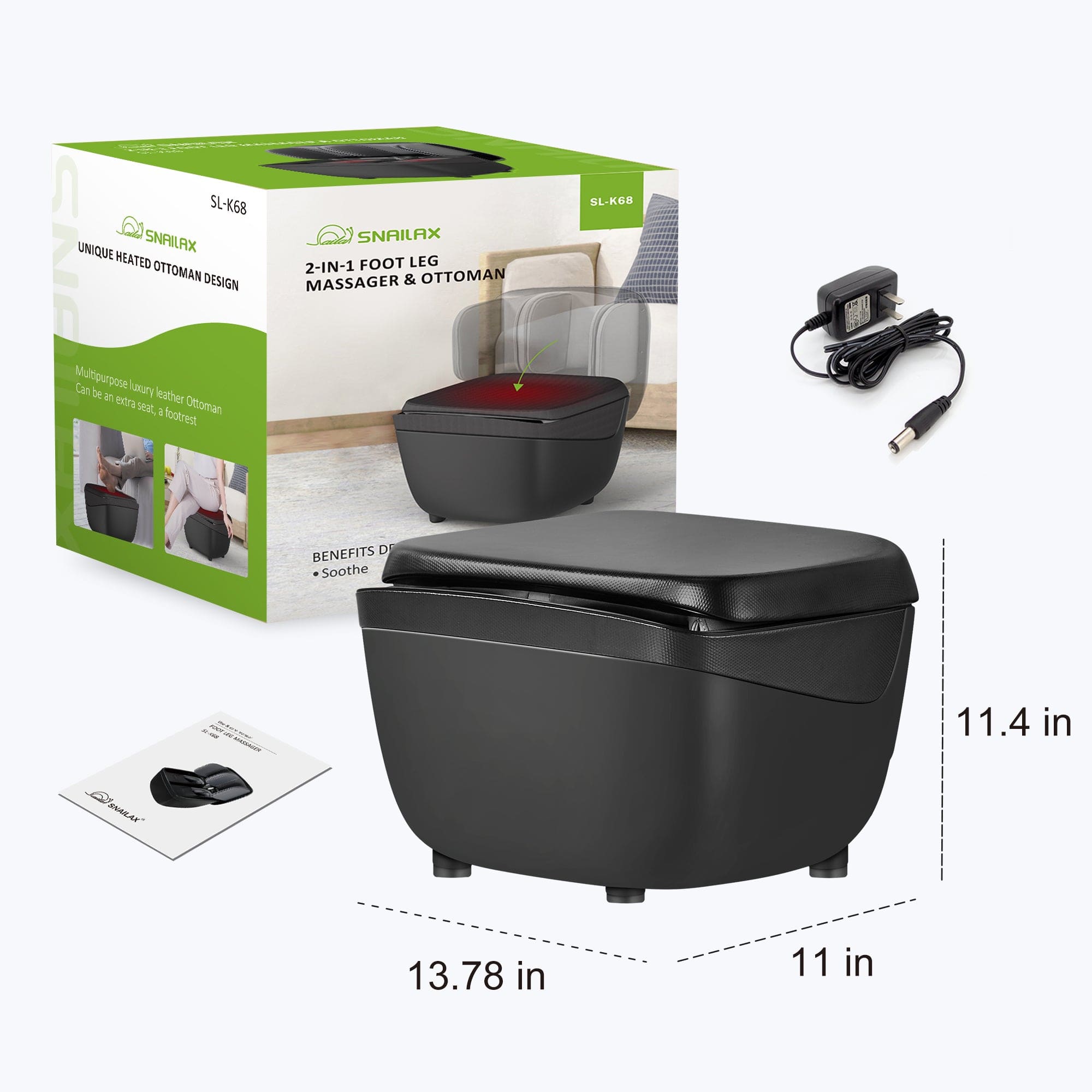 Snailax Snailax 2 IN 1 Foot Massager & Ottoman Foot Rest --SL-K68