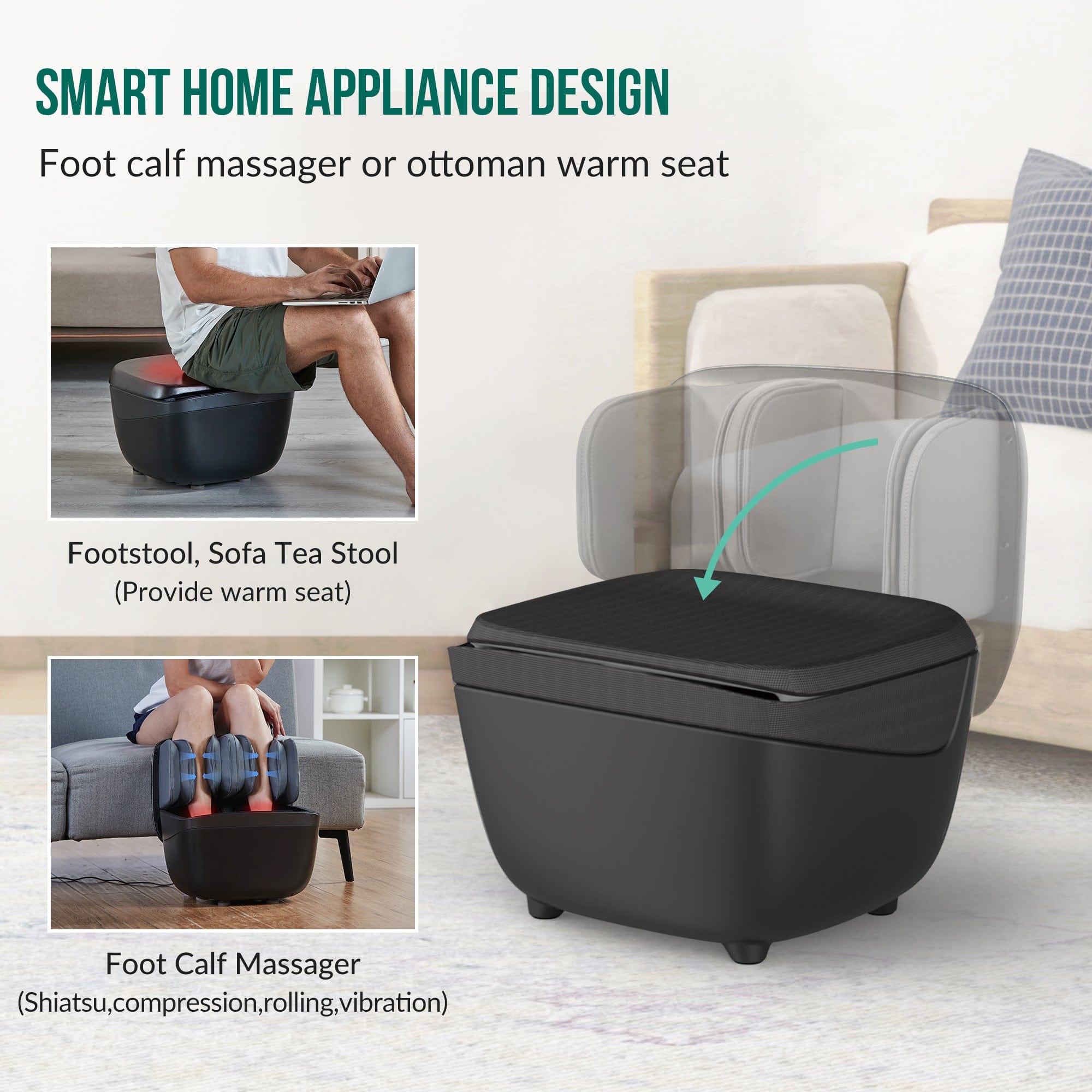 Snailax Snailax 2 IN 1 Foot Massager & Ottoman Foot Rest --SL-K68