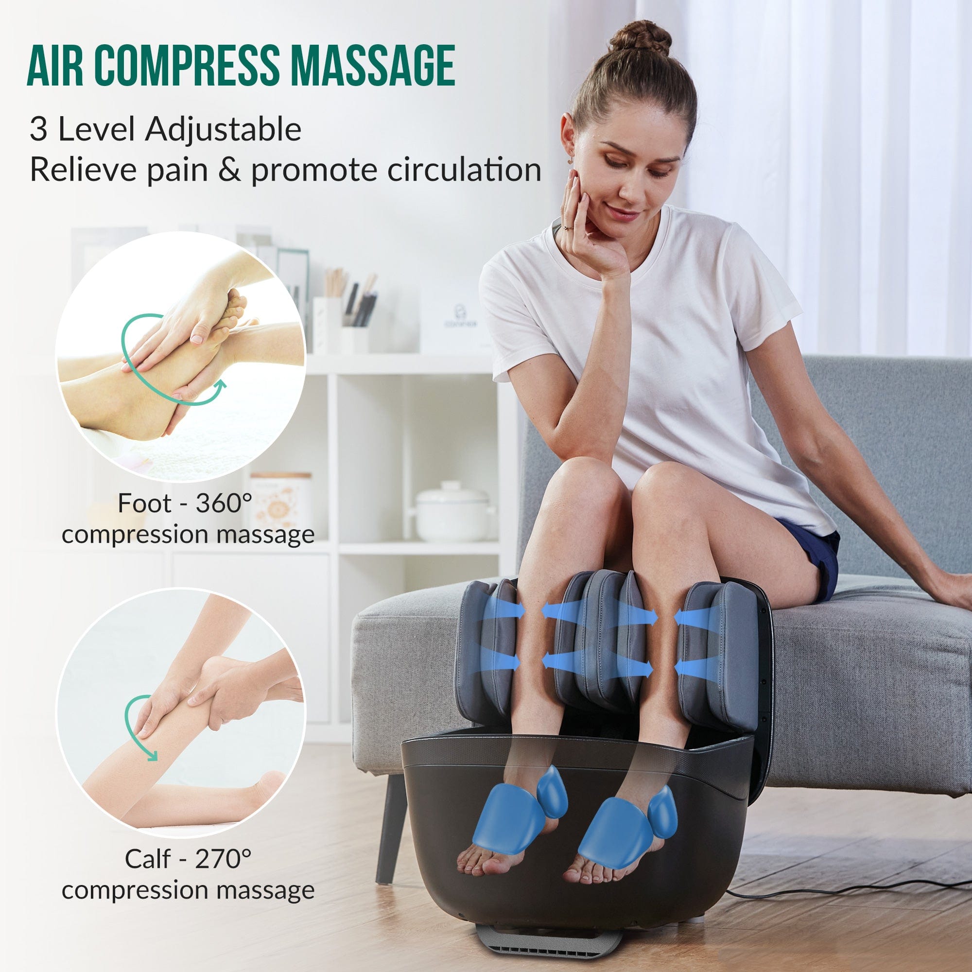 Snailax Snailax 2 IN 1 Foot Massager & Ottoman Foot Rest --SL-K68