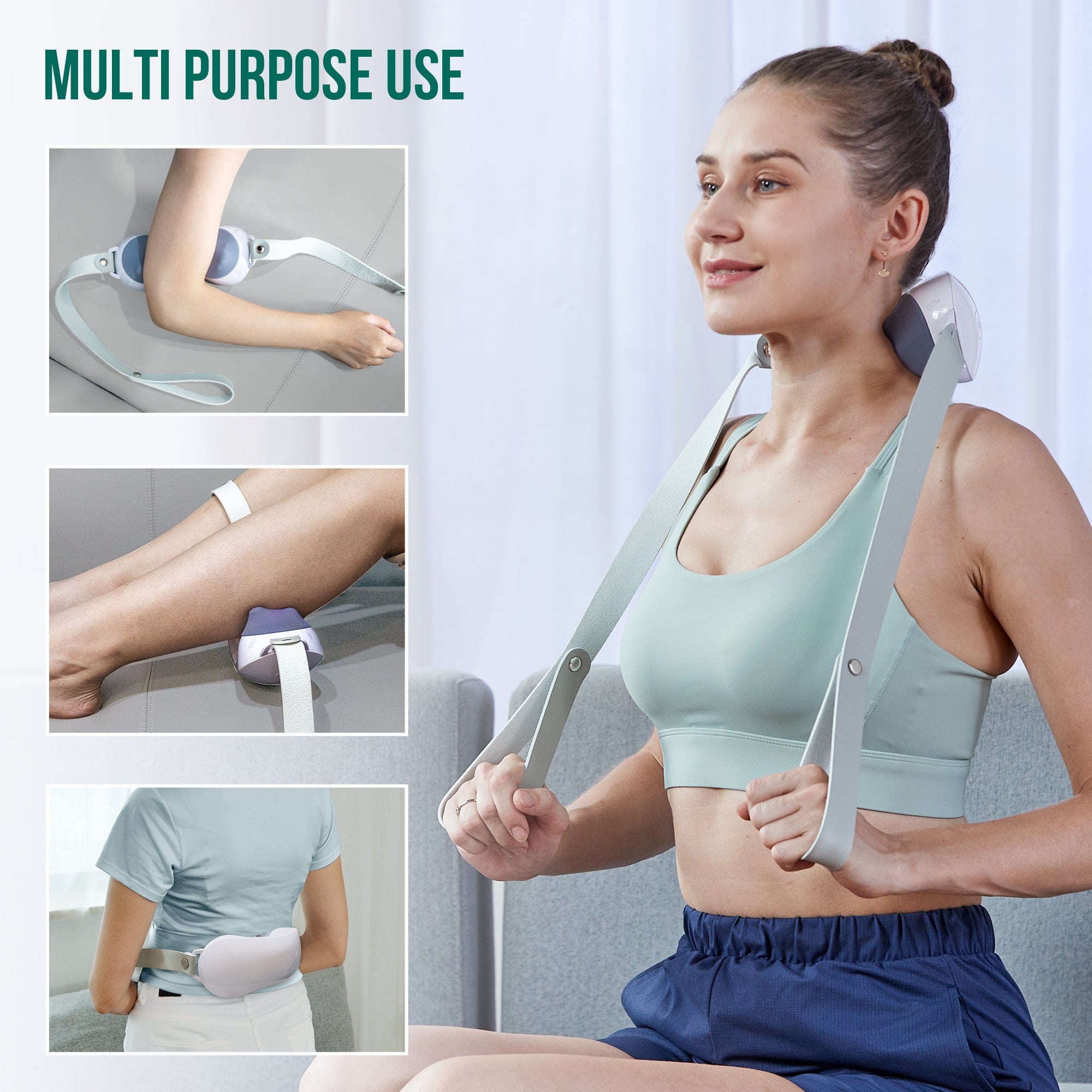 Snailax Snailax Cordless Neck Massager with Heat, Shiatsu Back Massage Pillow --SL-612