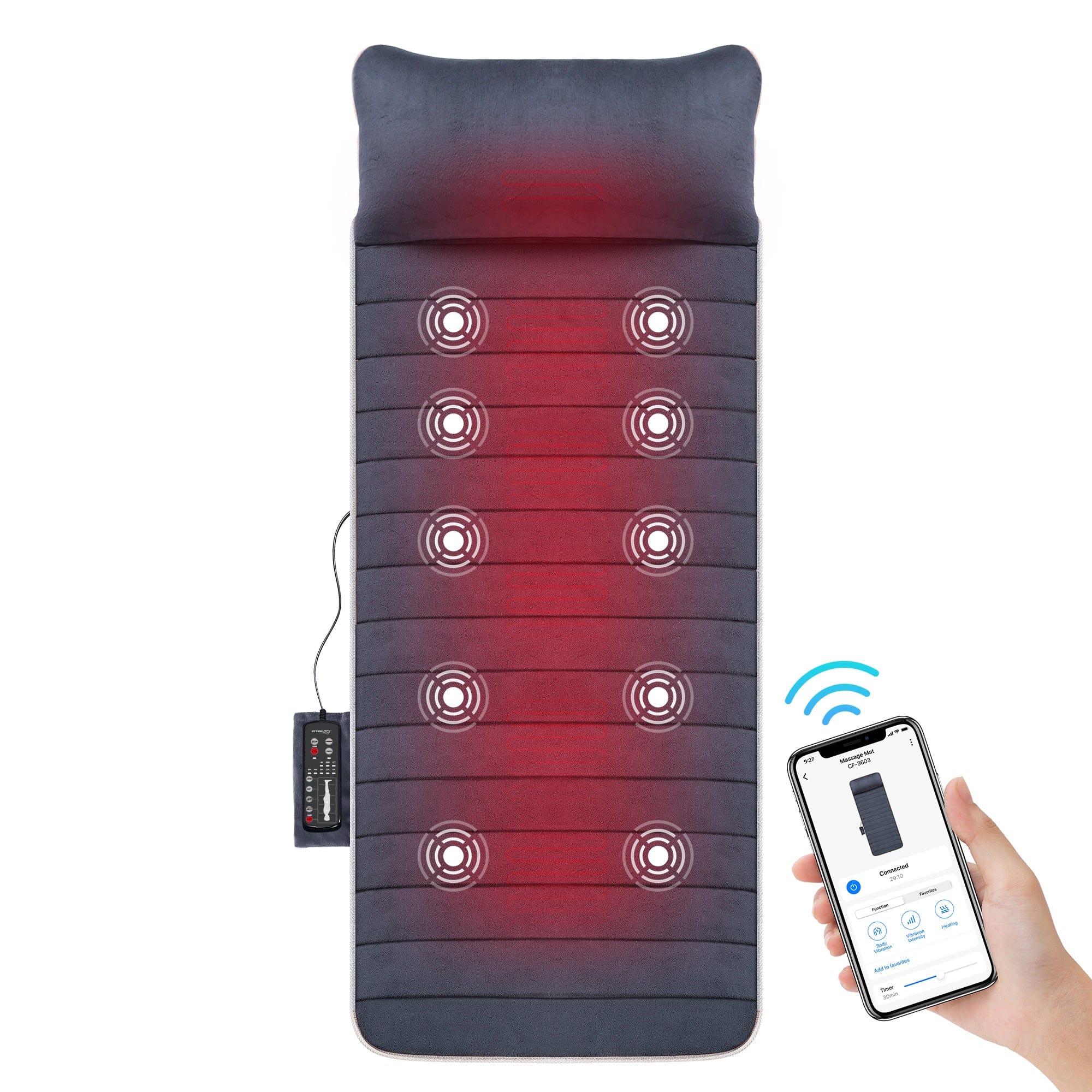 Snailax Snailax Massage Full Body Massage pad with heat and10 Vibration Motors, App Control,-363-APP